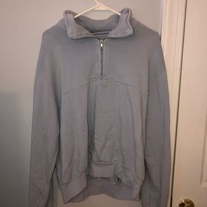 Brandy Melville light blue oversized quarter zip